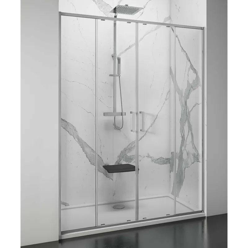 Betaalbaar Nisdeur Lacus Stromboli Evo 2 Schuifdeuren 180x200 Cm Chroom
