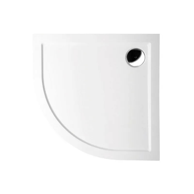 Hete Deal Douchebak Marmer Sapho Sera 100x100x4 cm Kwartrond Wit