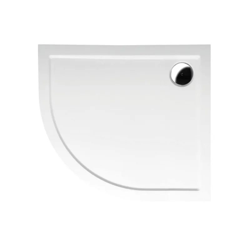 Aanbieding Douchebak Marmer Sapho Rena 90x80x4 cm Kwartrond Rechts Wit