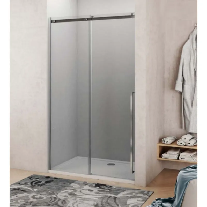 Voordeelprijs Nisdeur Lacus La Maddalena 120x210 cm Schuifdeur 8mm Helder Glas RVS