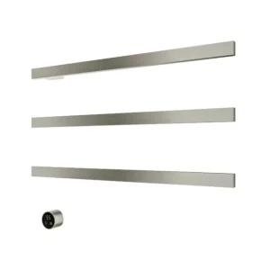 Betrouwbaar Hotbath Square radiator met 3 rails 80cm met aparte schakelaar en inbouwelement geborsteld nikkel