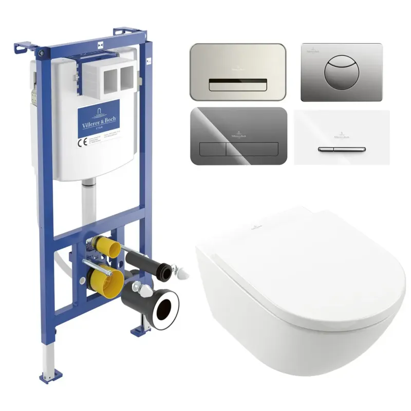 Villeroy & Boch ViConnect toiletset met Villeroy & Boch Subway 3.0 randloos toilet CeramicPlus met TwistFlush en AntiBac Gratis Retour
