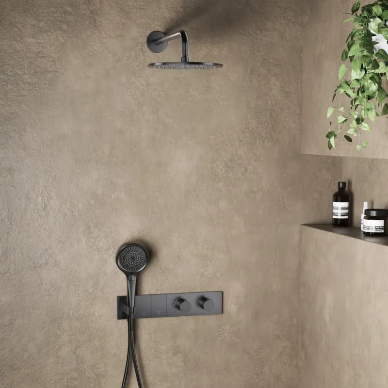 Snelle Levering Saniclear Premium Manchester inbouw regendouche 25cm gun metal PVD met wandarm en 3 standen handdouche