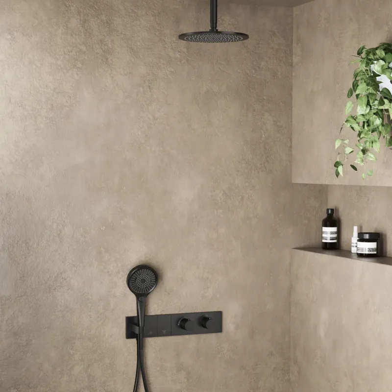 Speciale Aanbieding Saniclear Premium Manchester inbouw regendouche 25cm mat zwart met plafondarm en 3 standen handdouche