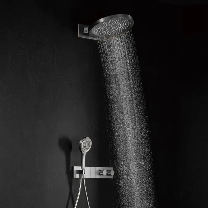 Finale Uitverkoop Saniclear Premium Manchester inbouw regendouche 37cm RVS look PVD met watervalfunctie en 3 standen handdouche