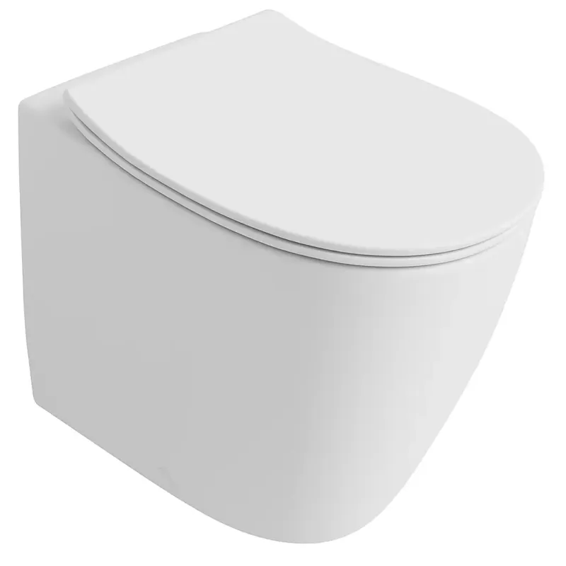 SHOWMODEL Isvea Sentimenti staande toiletpot randloos 52x36cm wit mat Seizoensaanbieding