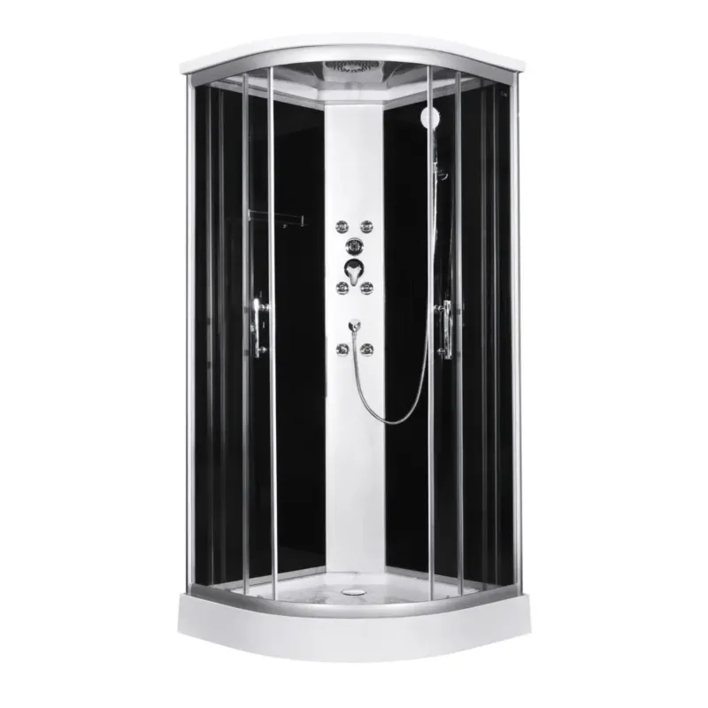 Badstuber Punto zwart complete douchecabine 90x90x215cm kitvrij Seizoensaanbieding