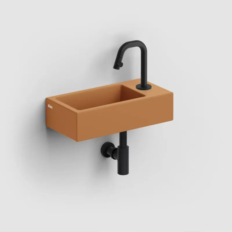 Aanbieding Clou Flush 3 keramische fontein 36cm met kraangat rechts zand mat