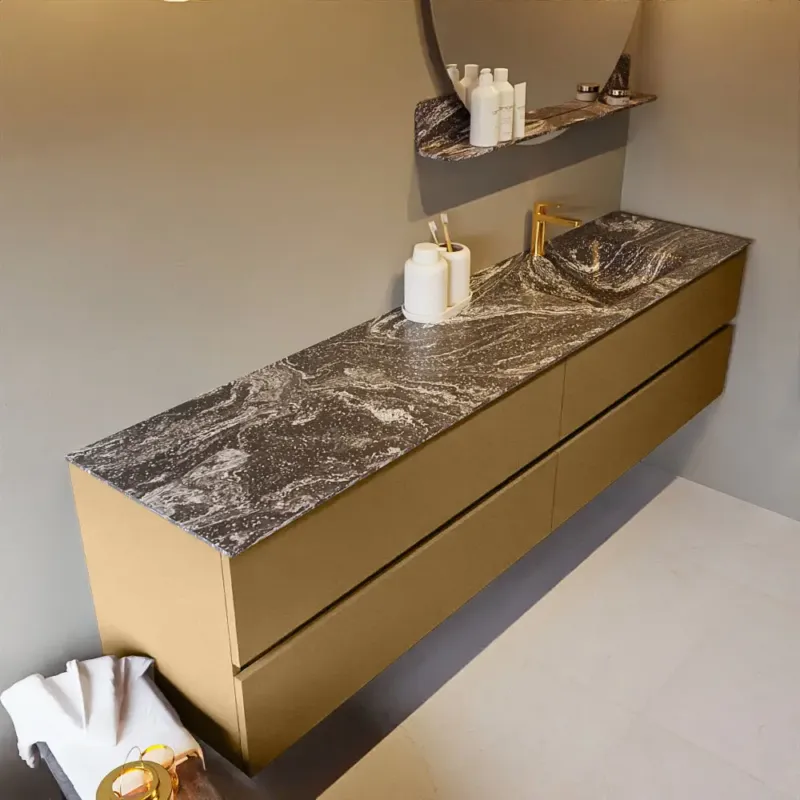 Mondiaz Vica DLux badmeubel 200cm oro 4 lades met wastafel lava rechts 1 kraangat Hoge Kwaliteit