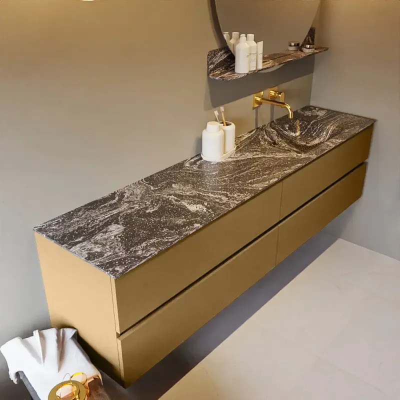 Mondiaz Vica DLux badmeubel 200cm oro 4 lades met wastafel lava rechts zonder kraangat Bestseller