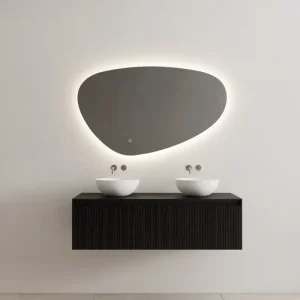 Speciale Aanbieding Gliss Design Timotheus badmeubel met ribbelfront 140cm black veneer
