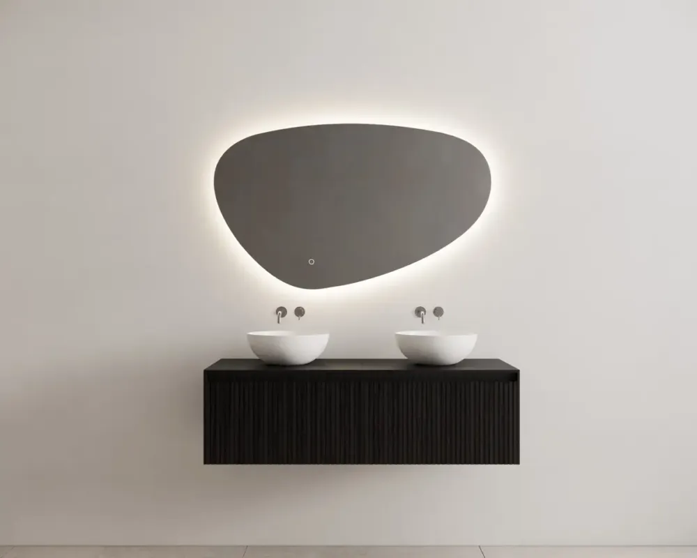Speciale Aanbieding Gliss Design Timotheus badmeubel met ribbelfront 140cm black veneer