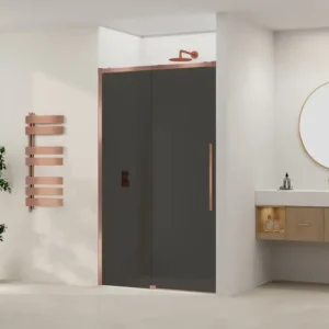 Bestel Nu Van Rijn ST09 douchedeur met rookglas voor nis 120x200cm geborsteld koper