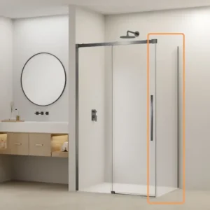 Beste Prijs Van Rijn ST09 zijwand met helder glas 100x200cm geborsteld gun metal