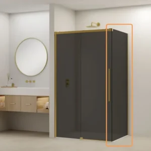 Bestseller Van Rijn ST09 zijwand met rookglas 100x200cm geborsteld messing