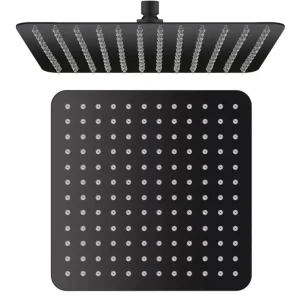 Snelle Levering Sapho Slim vierkante douchekop 30x30cm zwart mat