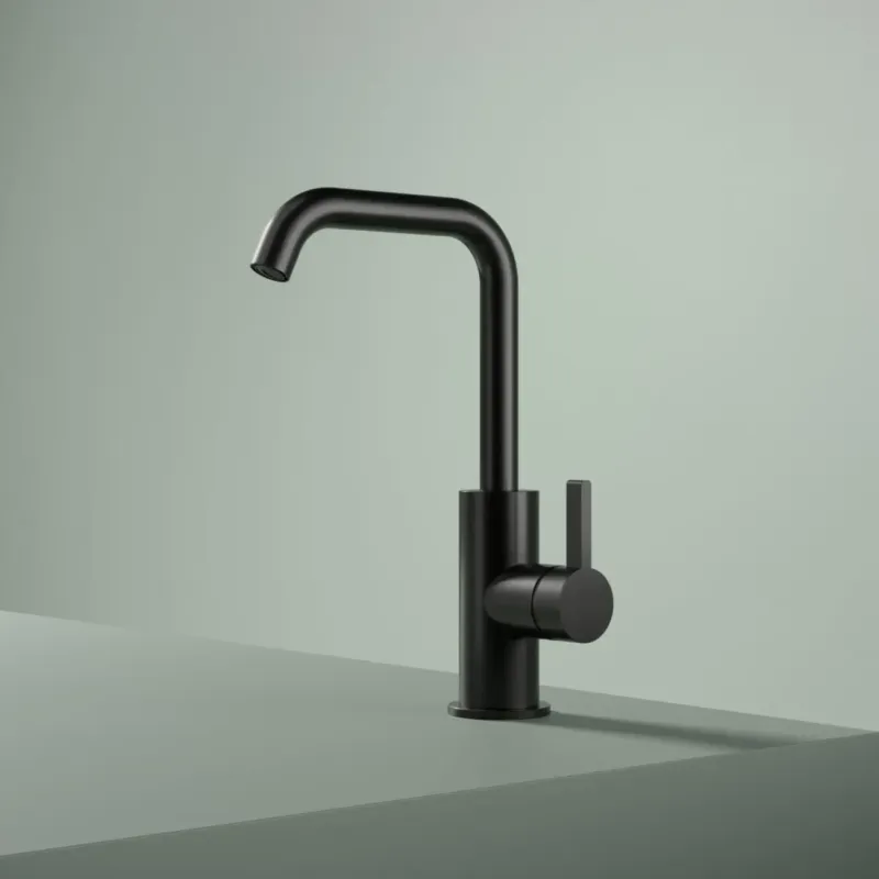 Hotbath ACE wastafelkraan met draaibare uitloop zwart geborsteld PVD Korting
