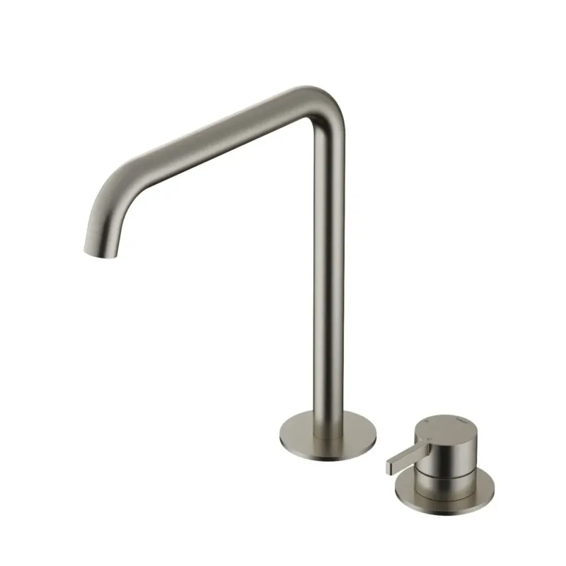 Hotbath ACE 2-gats wastafelkraan verhoogd nikkel geborsteld Premium