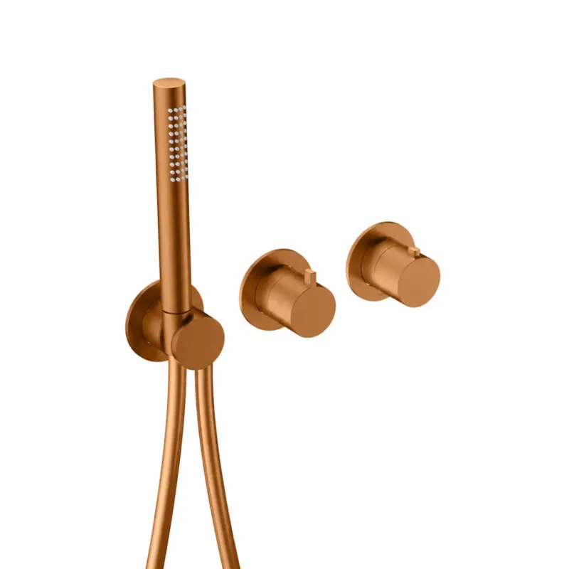 Hotbath ACE inbouw thermostaatkraan met handdouche koper geborsteld PVD Meest Verkocht