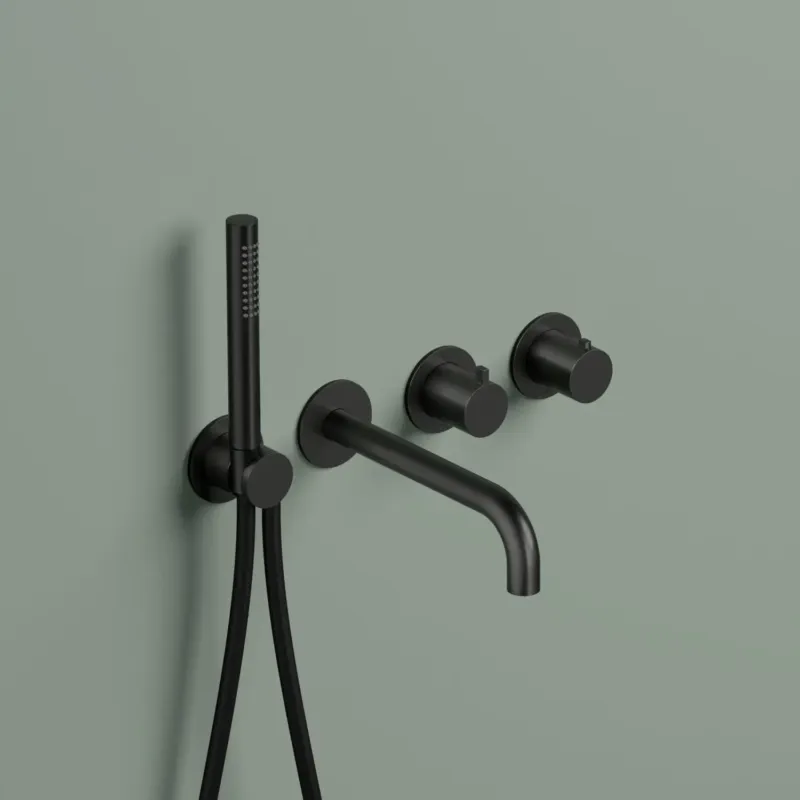 Op = Op Hotbath ACE inbouw badkraan met uitloop en handdouche zwart geborsteld PVD