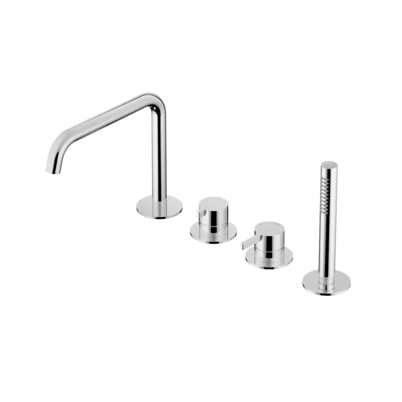 Hotbath ACE 2-wegs badrandcombinatie met uitloop en handdouche chroom Fabrieksprijs