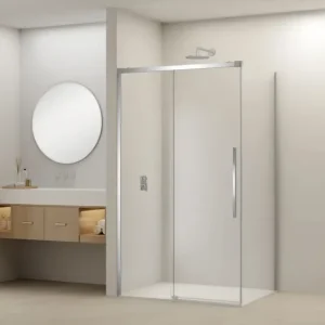 Weekendaanbieding Van Rijn ST09 hoekcabine met helder glas 90x140cm chroom