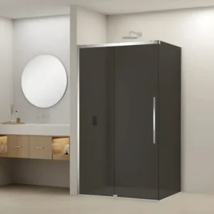 Betrouwbaar Van Rijn ST09 hoekcabine met rookglas 100x140cm chroom