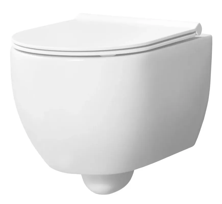 Gereduceerde Prijs Xenz Gio randloos toilet 47cm met vortexspoeling en zitting wit mat