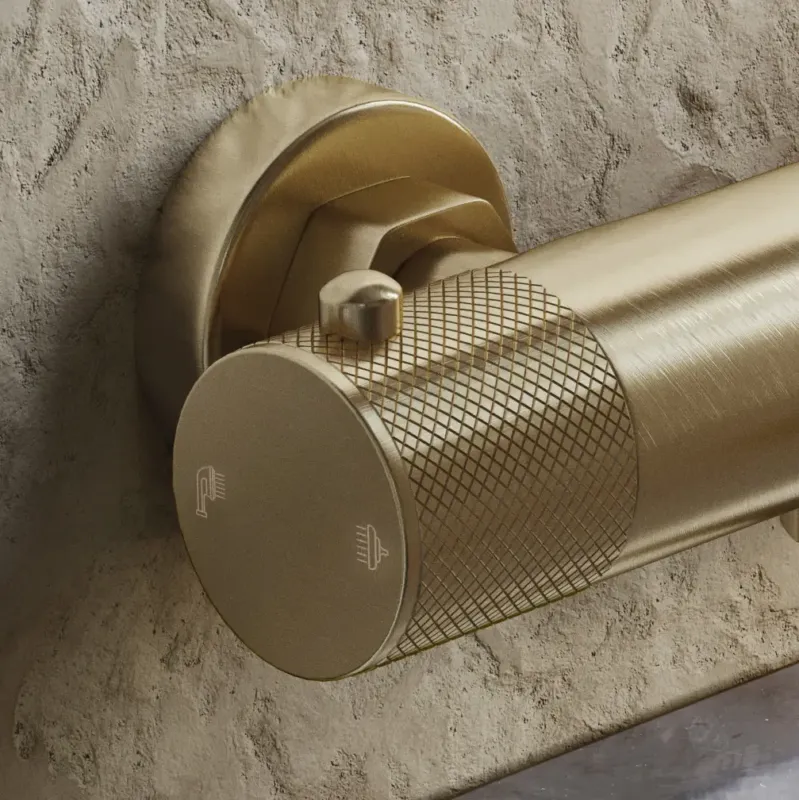 Actieprijs Saniclear Brass Curved omstelknop voor opbouw thermostaatkranen (SK38378, SK24881 en SK24882)
