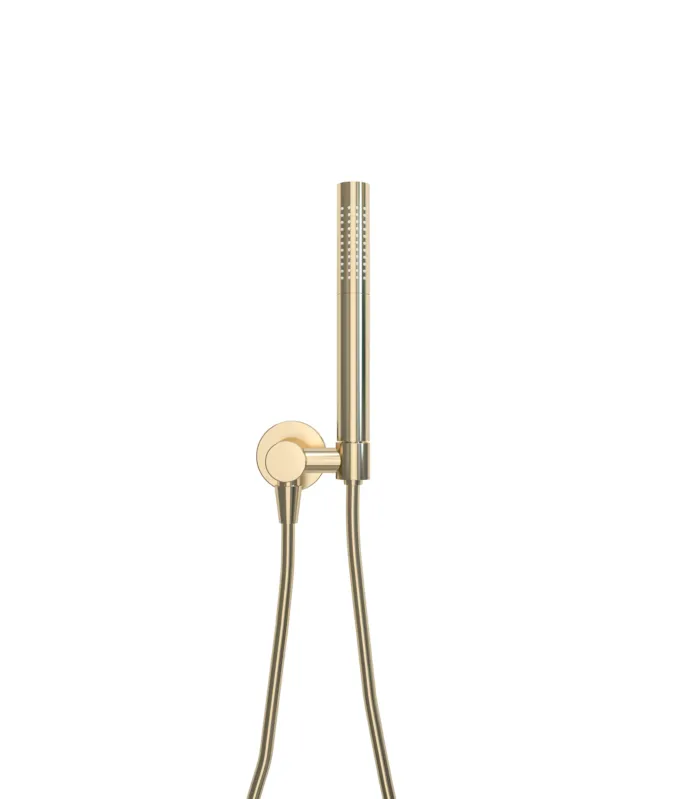 Mueller Gold staafhanddoucheset met wandaansluitbocht messing geborsteld Flitsaanbieding