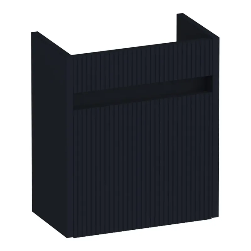 Brauer Adore Wavy fonteinkast ribbelfront 40cm met 1 deur linksdraaiend zwart mat Laatste Kans