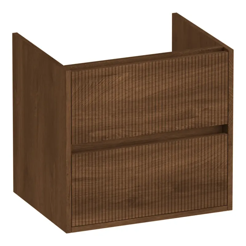 Brauer Adore Wavy onderkast ribbelfront 60cm met 2 softclose lades forest cacao Gratis Retour