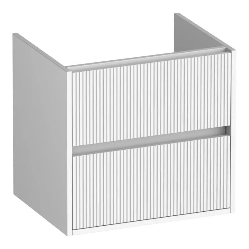 Fabrieksprijs Brauer Adore Wavy onderkast ribbelfront 60cm met 2 softclose lades wit mat