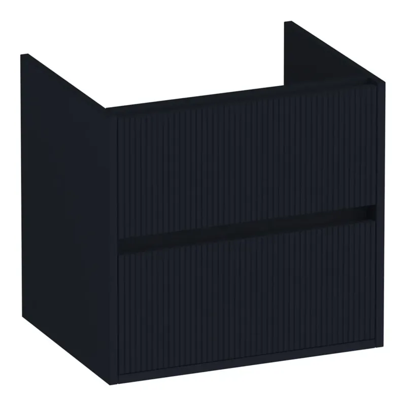 Brauer Adore Wavy onderkast ribbelfront 60cm met 2 softclose lades zwart mat Op = Op