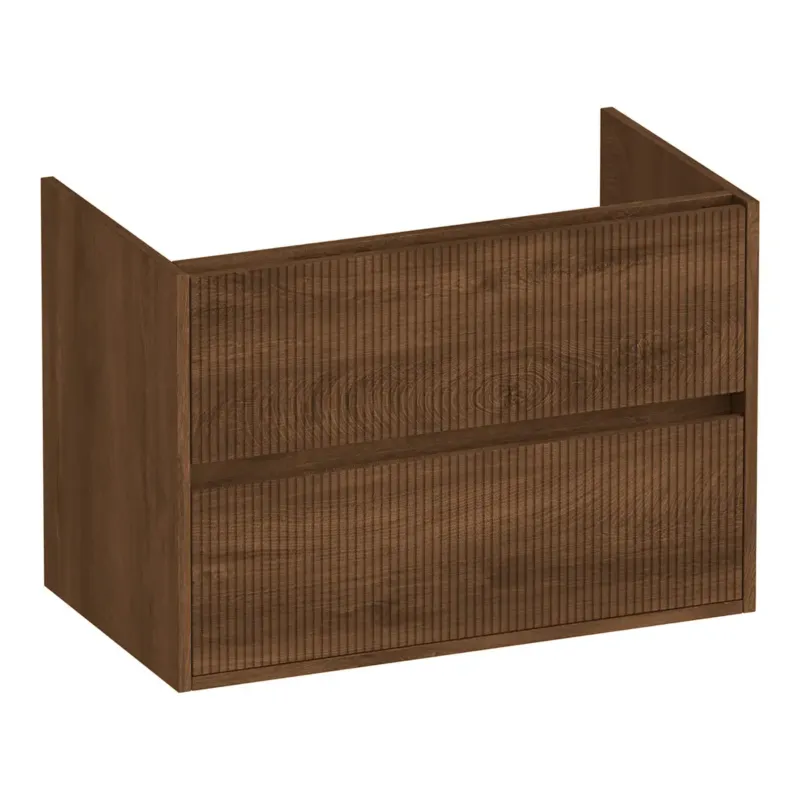 Actieprijs Brauer Adore Wavy onderkast ribbelfront 80cm met 2 softclose lades forest cacao
