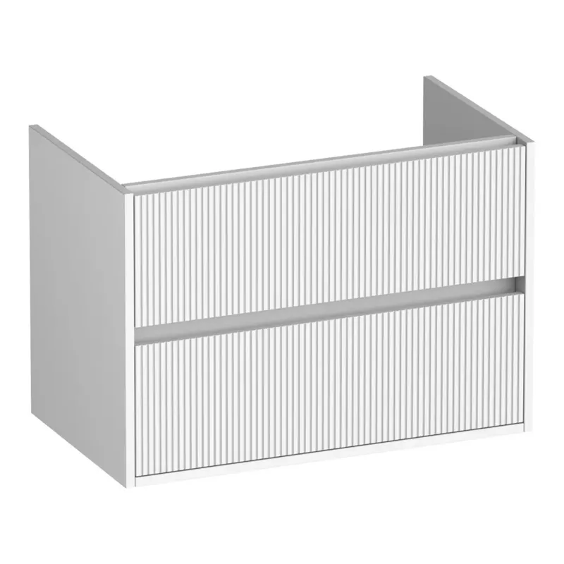 Koopje Brauer Adore Wavy onderkast ribbelfront 80cm met 2 softclose lades wit mat