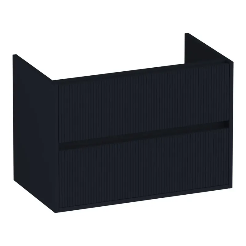 Koop Online Brauer Adore Wavy onderkast ribbelfront 80cm met 2 softclose lades zwart mat
