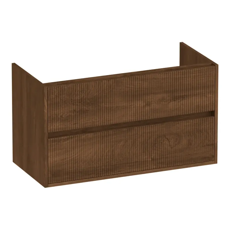 Beperkt Aanbod Brauer Adore Wavy onderkast ribbelfront 100cm met 2 softclose lades forest cacao
