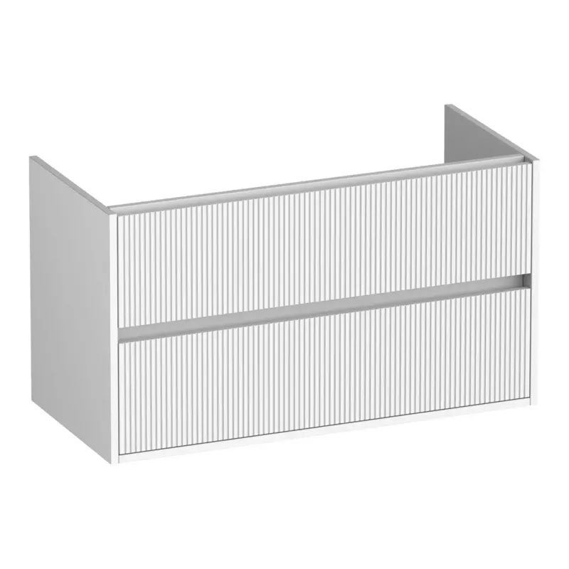 Lage Prijs Brauer Adore Wavy onderkast ribbelfront 100cm met 2 softclose lades wit mat