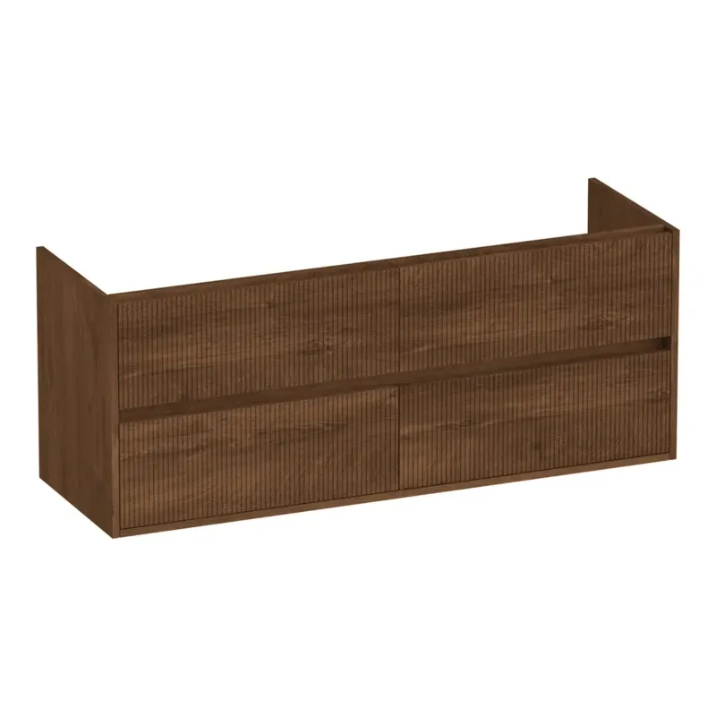 Bestseller Brauer Adore Wavy onderkast ribbelfront 140cm met 4 softclose lades forest cacao
