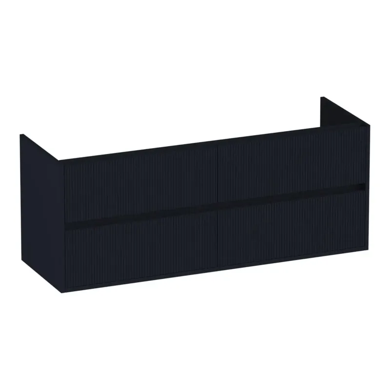 Lage Prijs Brauer Adore Wavy onderkast ribbelfront 140cm met 4 softclose lades zwart mat