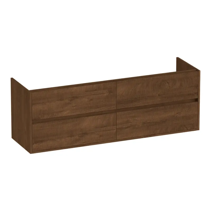Brauer Adore Wavy onderkast ribbelfront 160cm met 4 softclose lades forest cacao Beste Prijs