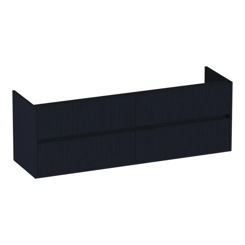 Brauer Adore Wavy onderkast ribbelfront 160cm met 4 softclose lades zwart mat Op = Op