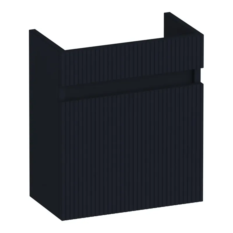 Express Levering Brauer Joy Wavy fonteinkast ribbelfront 40cm met 1 deur linksdraaiend zwart mat