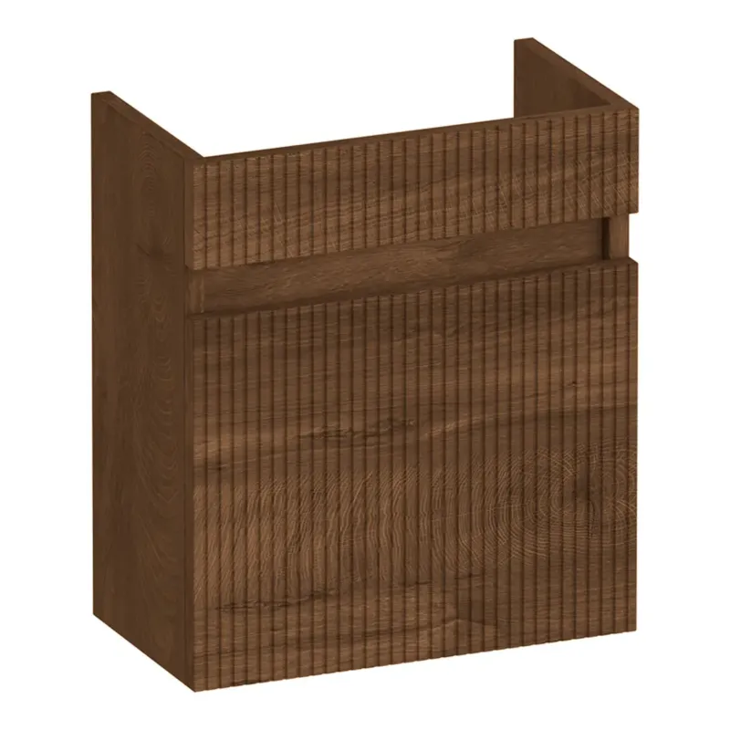 Betrouwbaar Brauer Joy Wavy fonteinkast ribbelfront 40cm met 1 deur rechtsdraaiend forest cacao