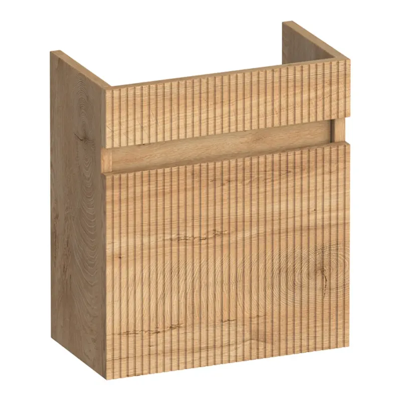 Brauer Joy Wavy fonteinkast ribbelfront 40cm met 1 deur rechtsdraaiend forest tan Op = Op