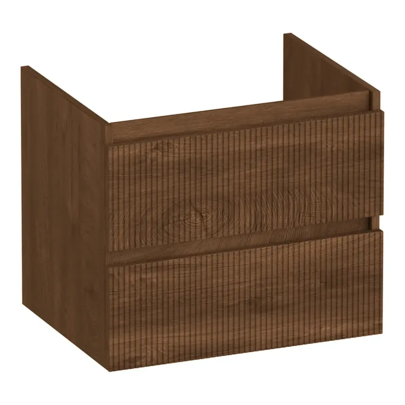 Lage Kosten Brauer Joy Wavy onderkast ribbelfront 60cm met 2 softclose lades forest cacao