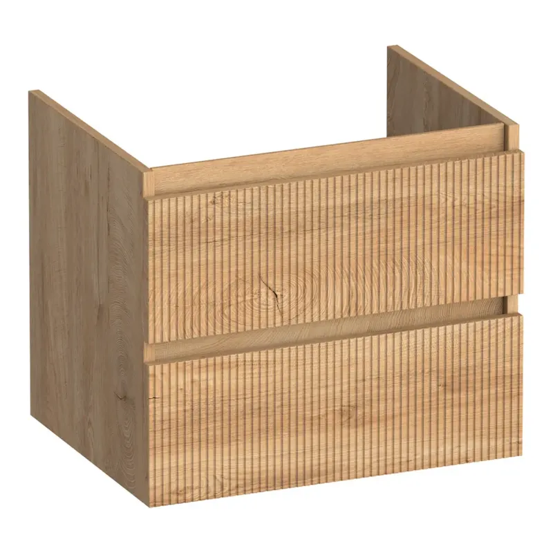 Flitsaanbieding Brauer Joy Wavy onderkast ribbelfront 60cm met 2 softclose lades forest tan