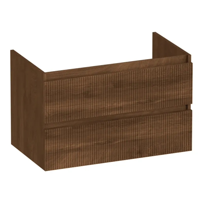 Brauer Joy Wavy onderkast ribbelfront 80cm met 2 softclose lades forest cacao Alleen Vandaag
