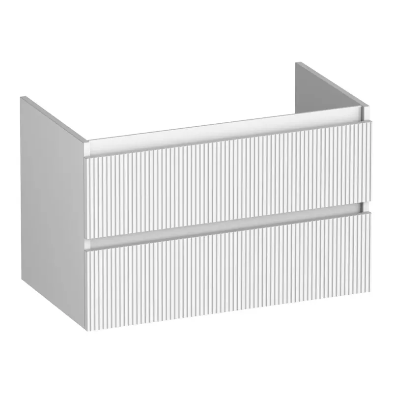 Gereduceerde Prijs Brauer Joy Wavy onderkast ribbelfront 80cm met 2 softclose lades wit mat